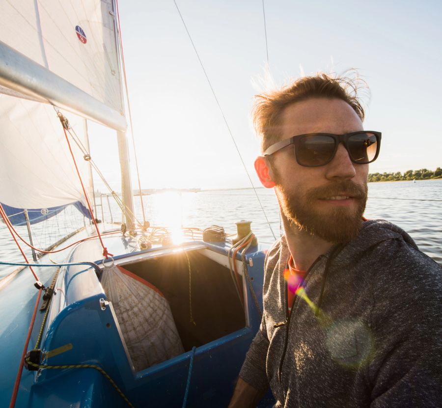 Boat Owner in Salem with boat insurance enjoying a day on the water