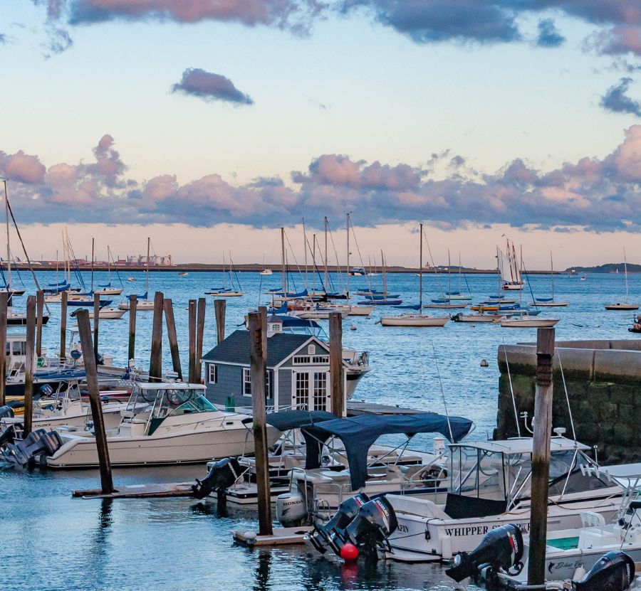 Marina in Lynn, MA full of boats with Marine Insurance